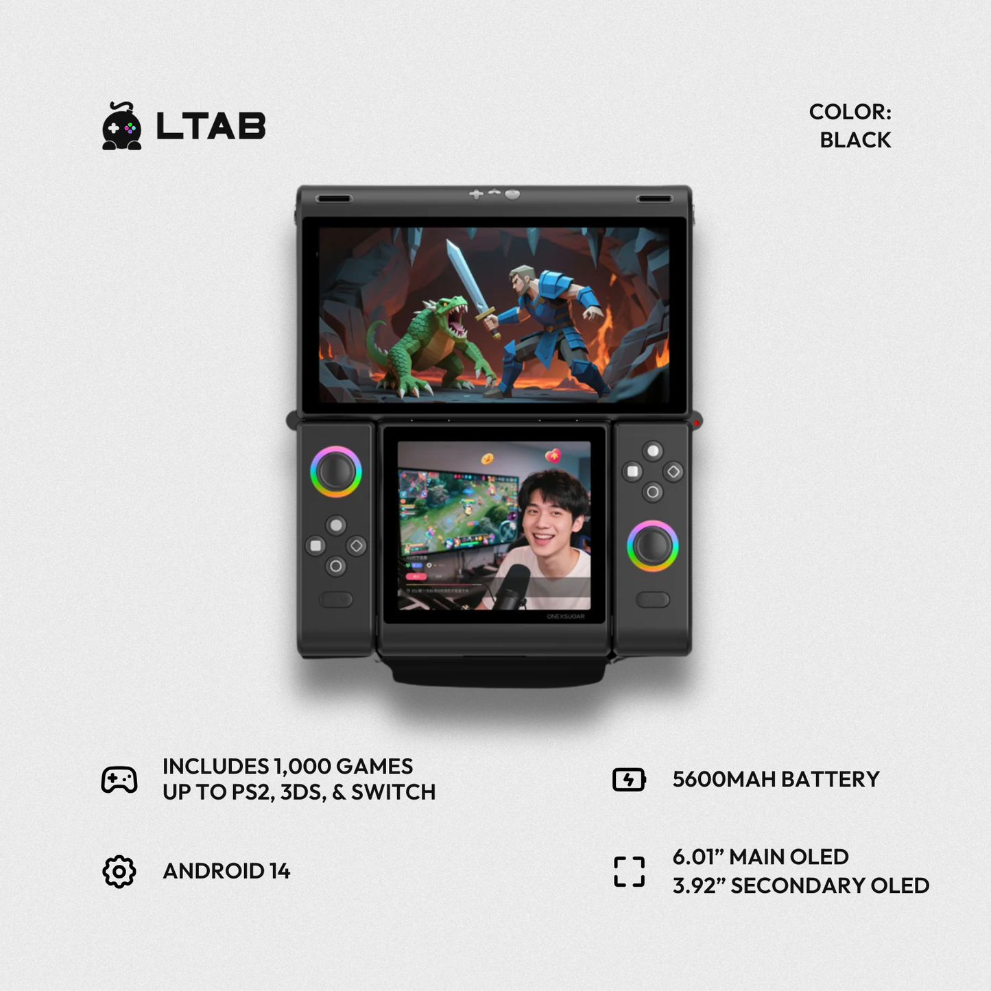 ONEXSUGAR Sugar 1 | Transformable Dual-Screen Handheld