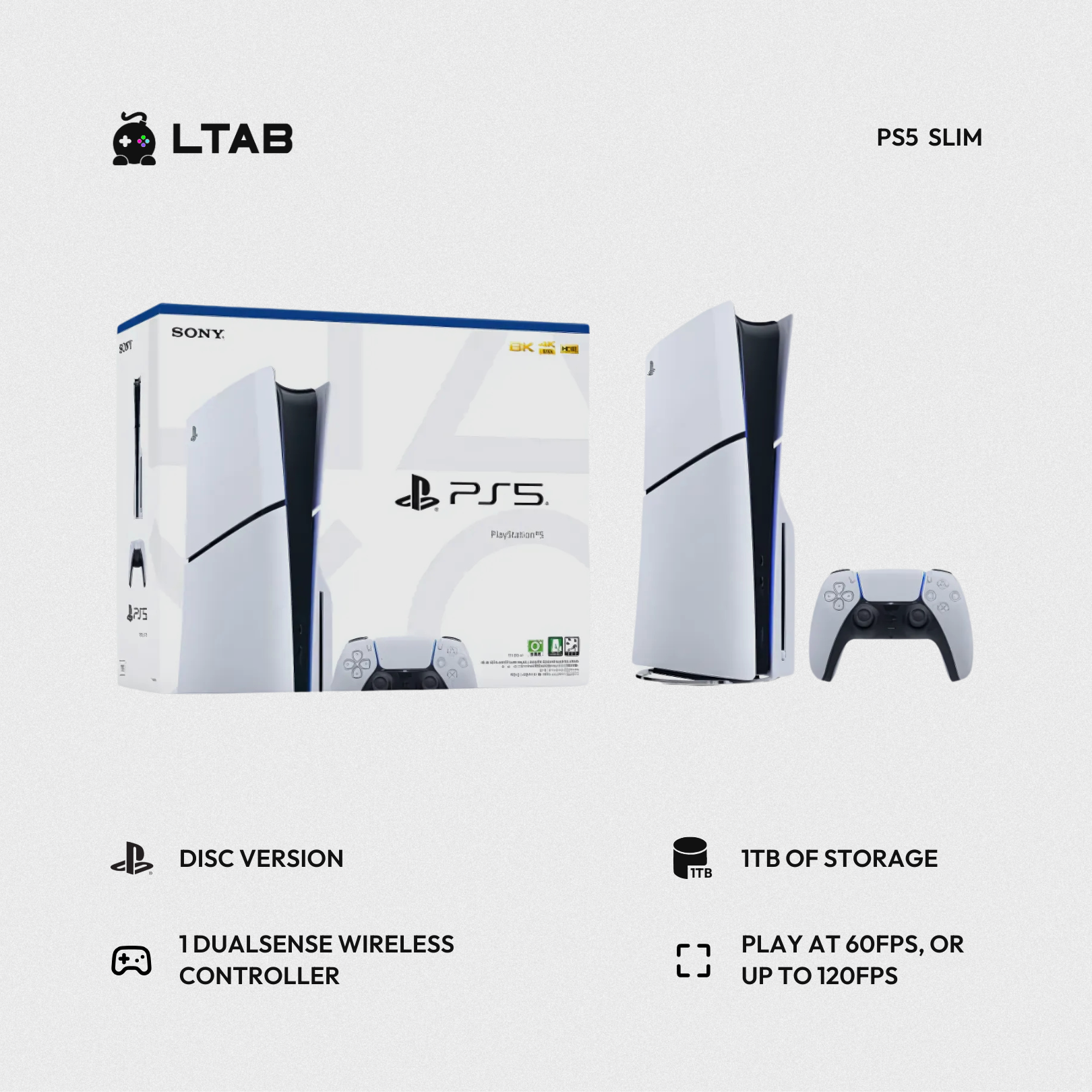 PS5 Slim Console 1TB - Main Image