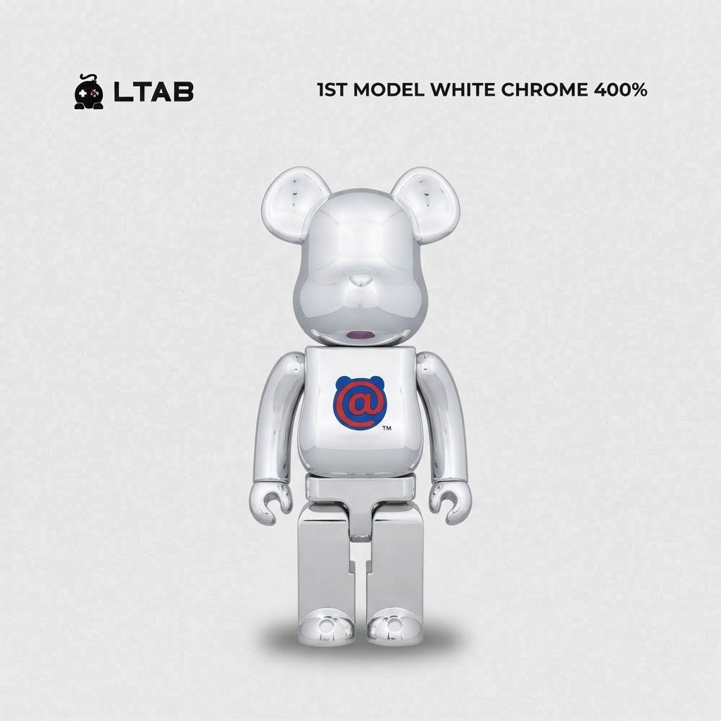 BEARBRICK 400% | 1ST MODEL WHITE CHROME